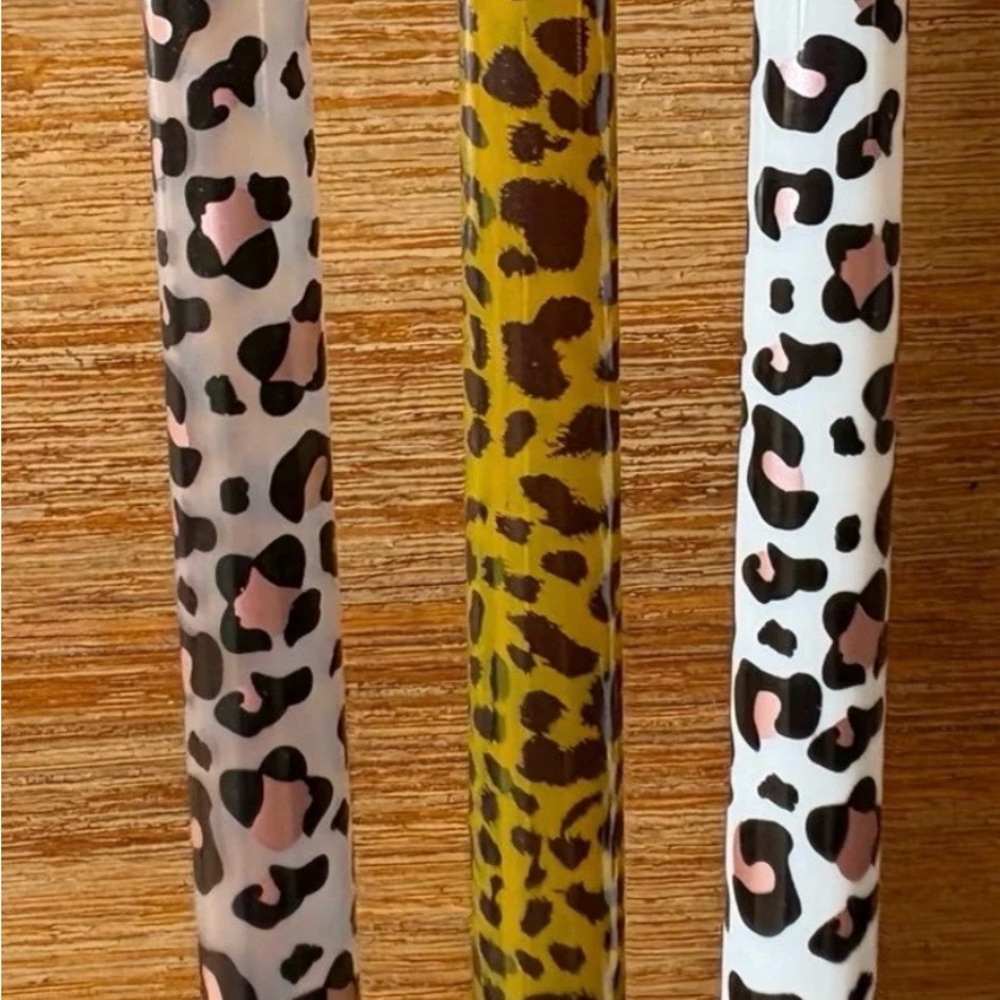 Animal print “Fat” straw-pick 9” or 12” (Stanley style) set of 3 straws